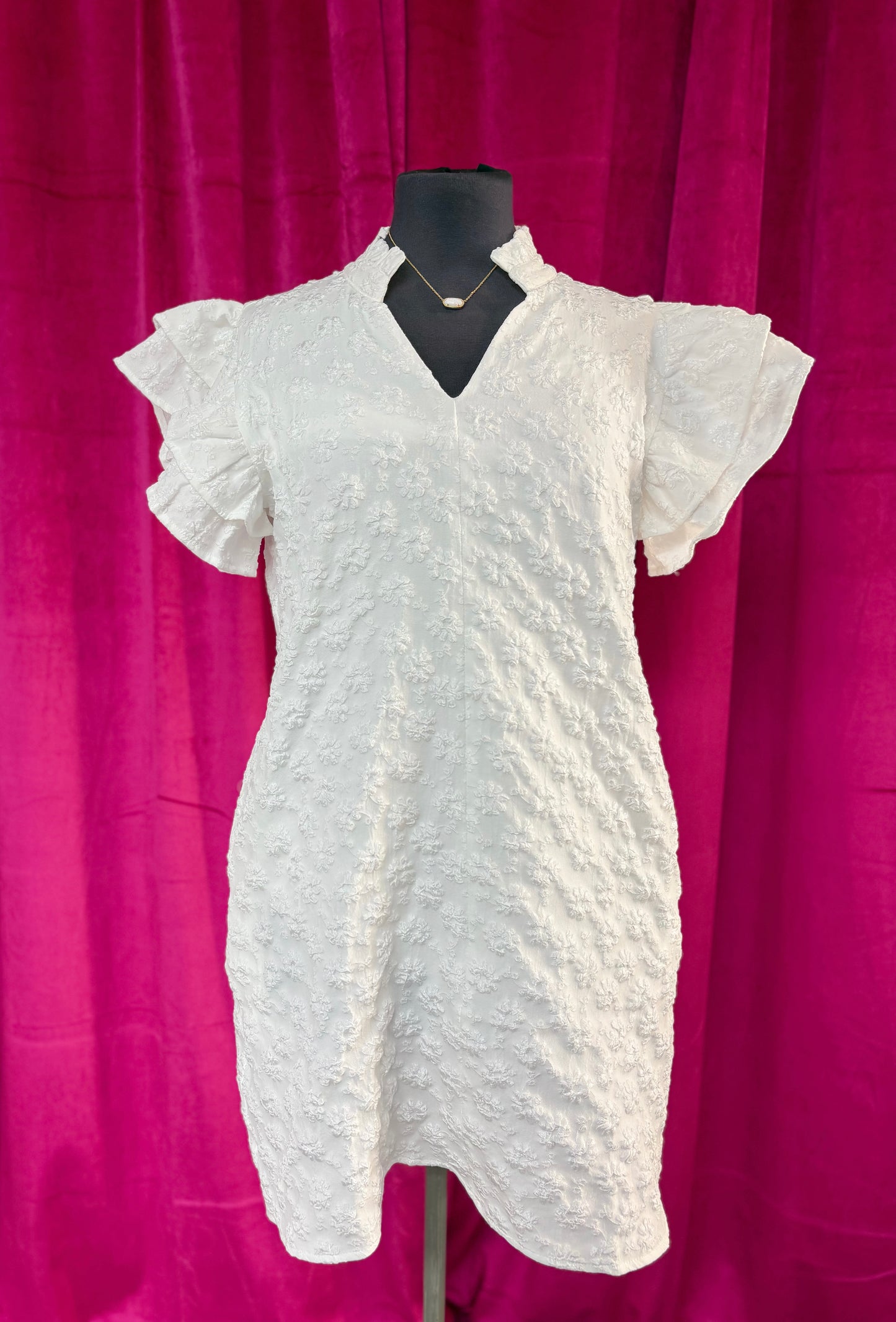 White Ruffle Dress