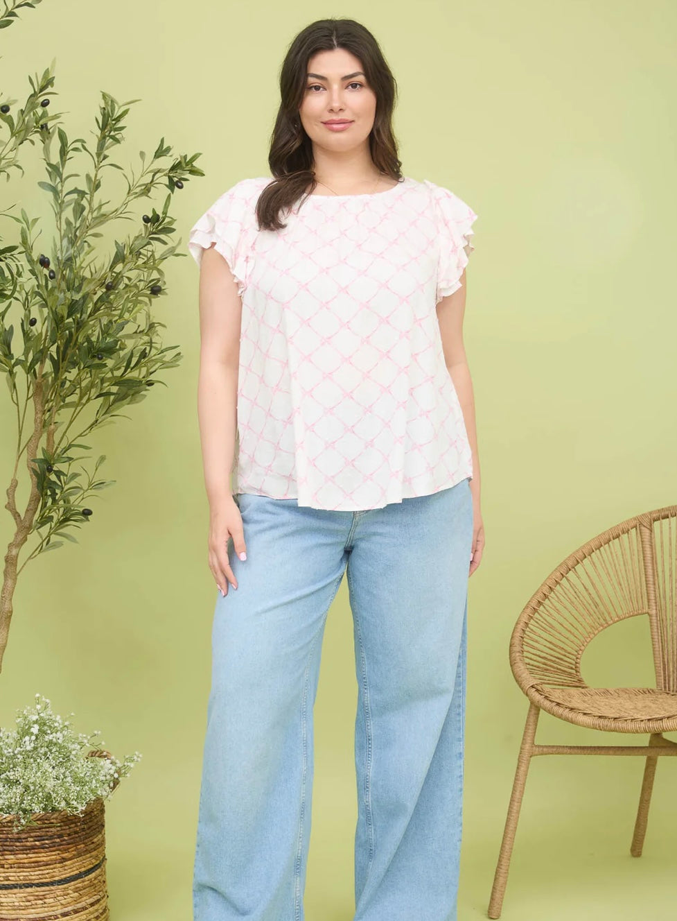 Bow Ruffle Sleeve Top