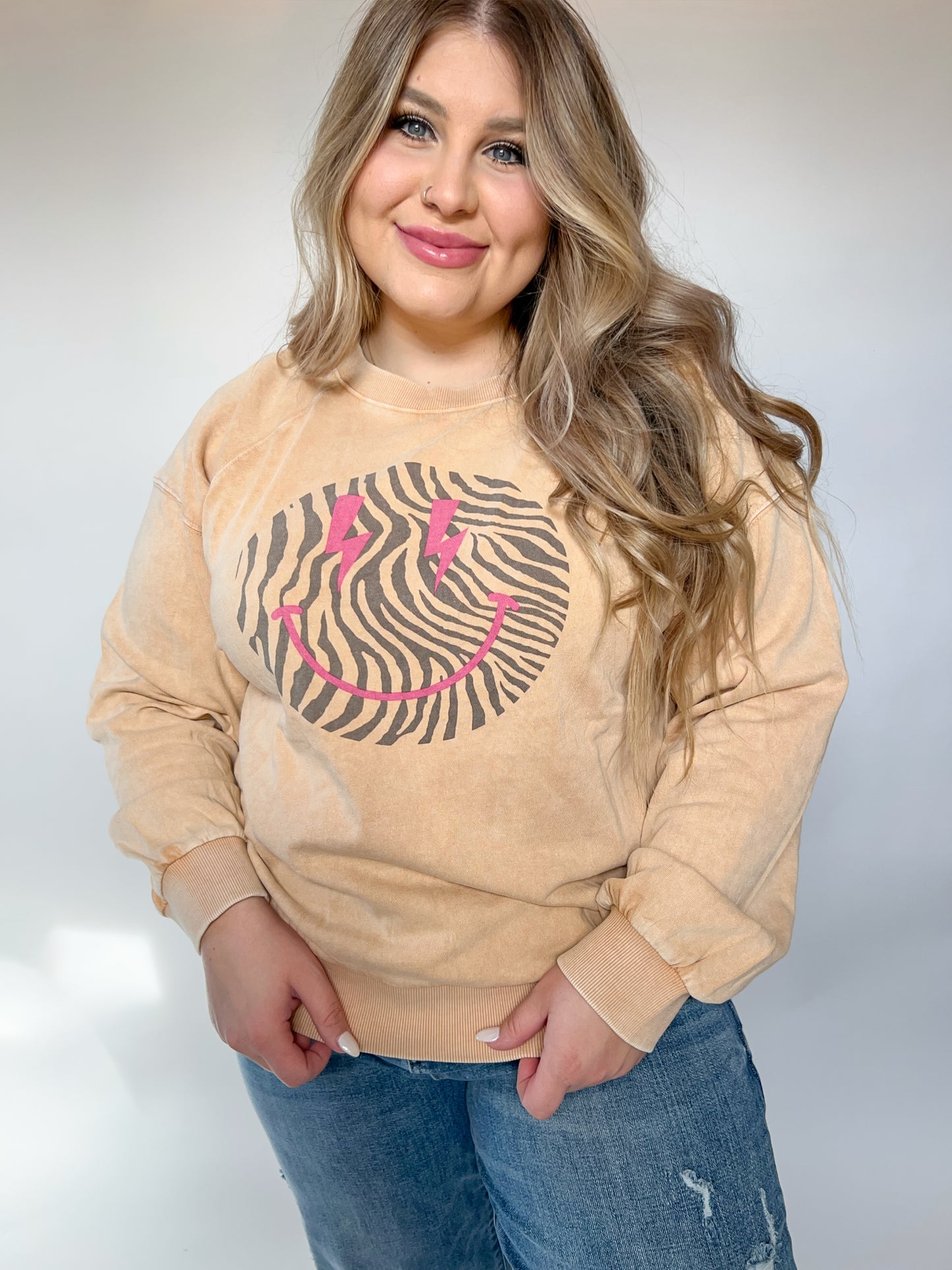 Smiley Face Printed Sweater