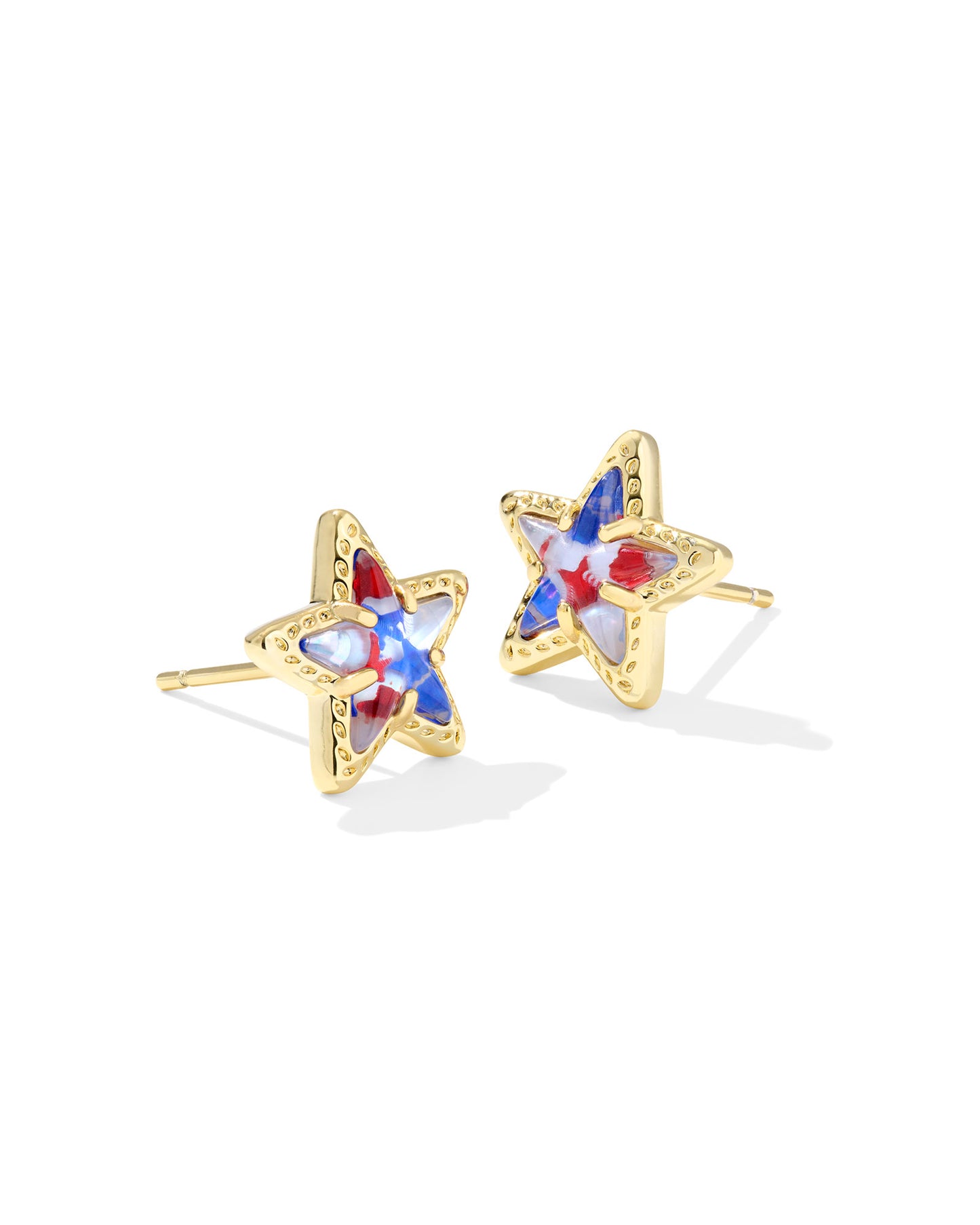 Cassidy Stud Ear Gold Red White Blue