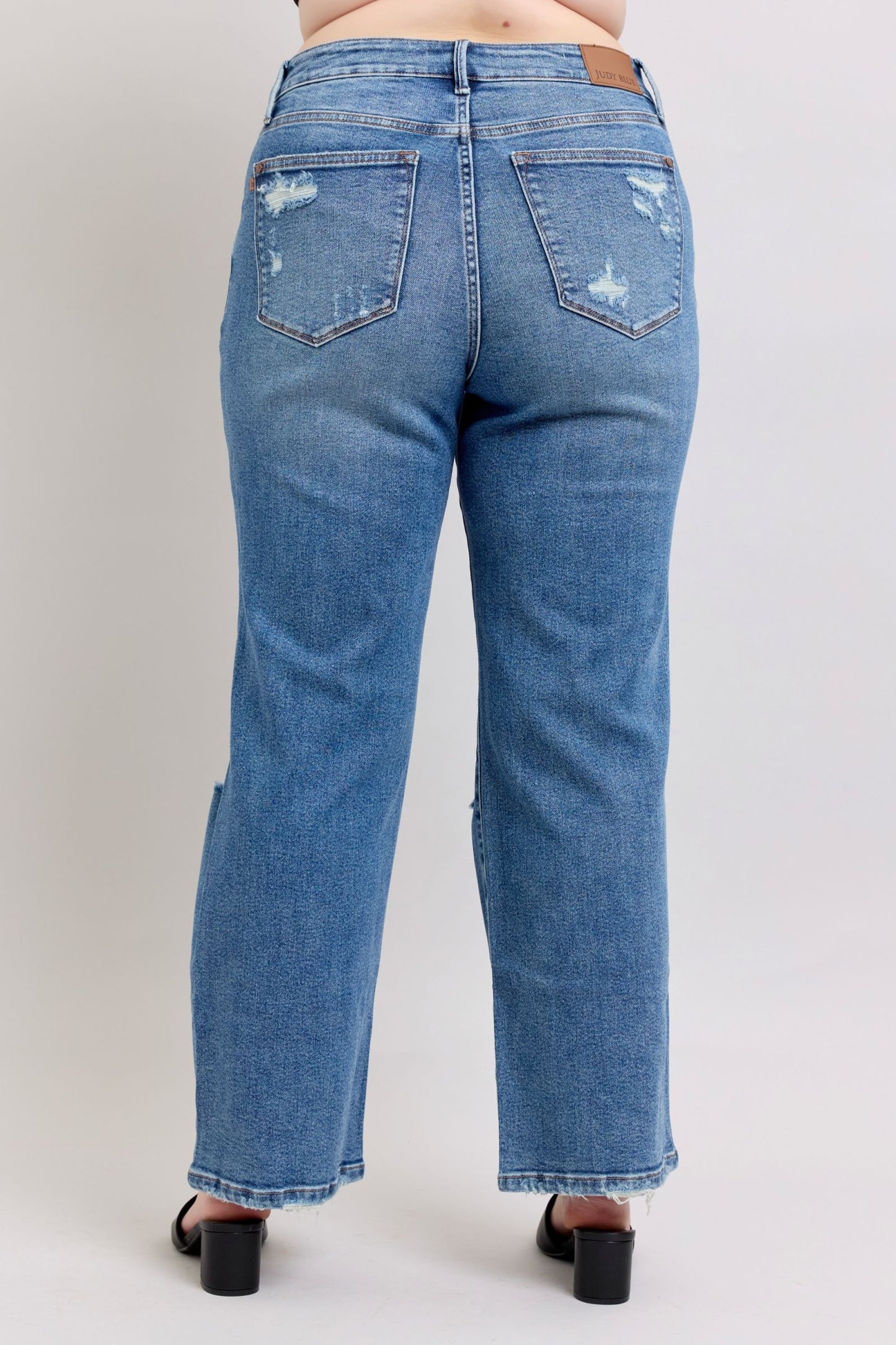 Judy Blue High Waist Heavy Destroy Straight Jeans