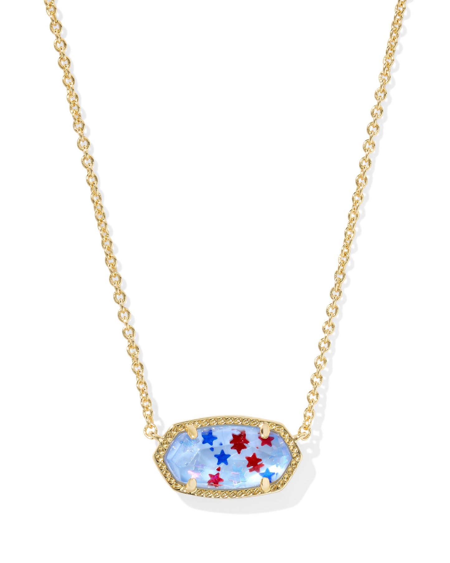 Elisa Necklace Gold Red White Blue Star