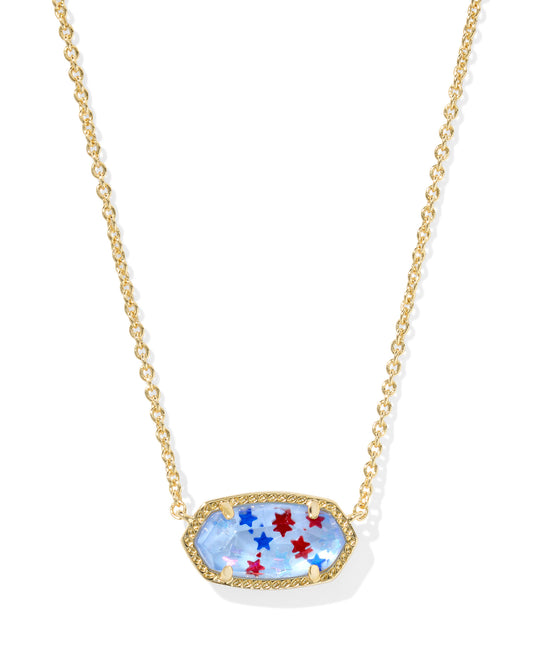 Elisa Necklace Gold Red White Blue Star