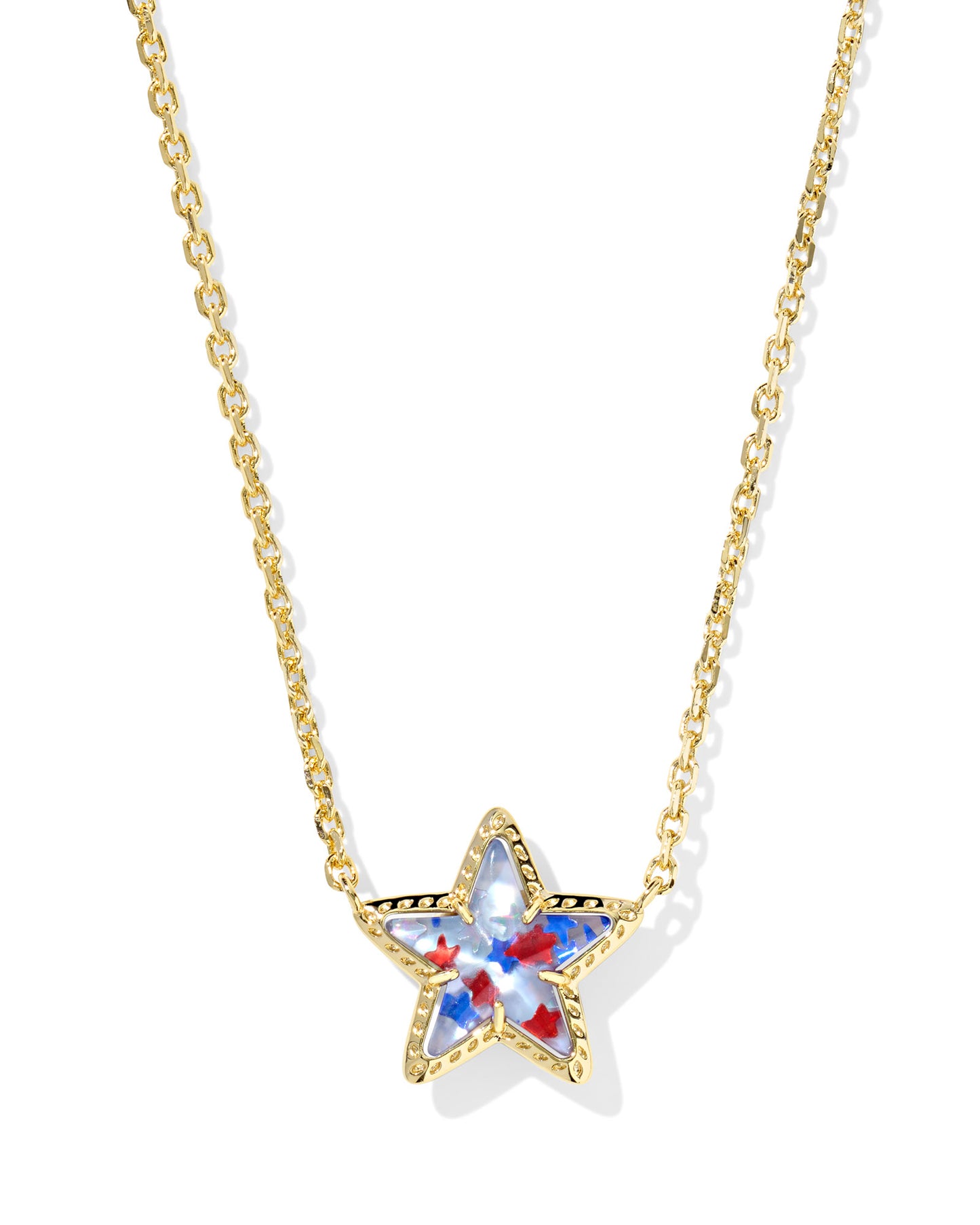 Cassidy Star Necklace Gold Red White Blue