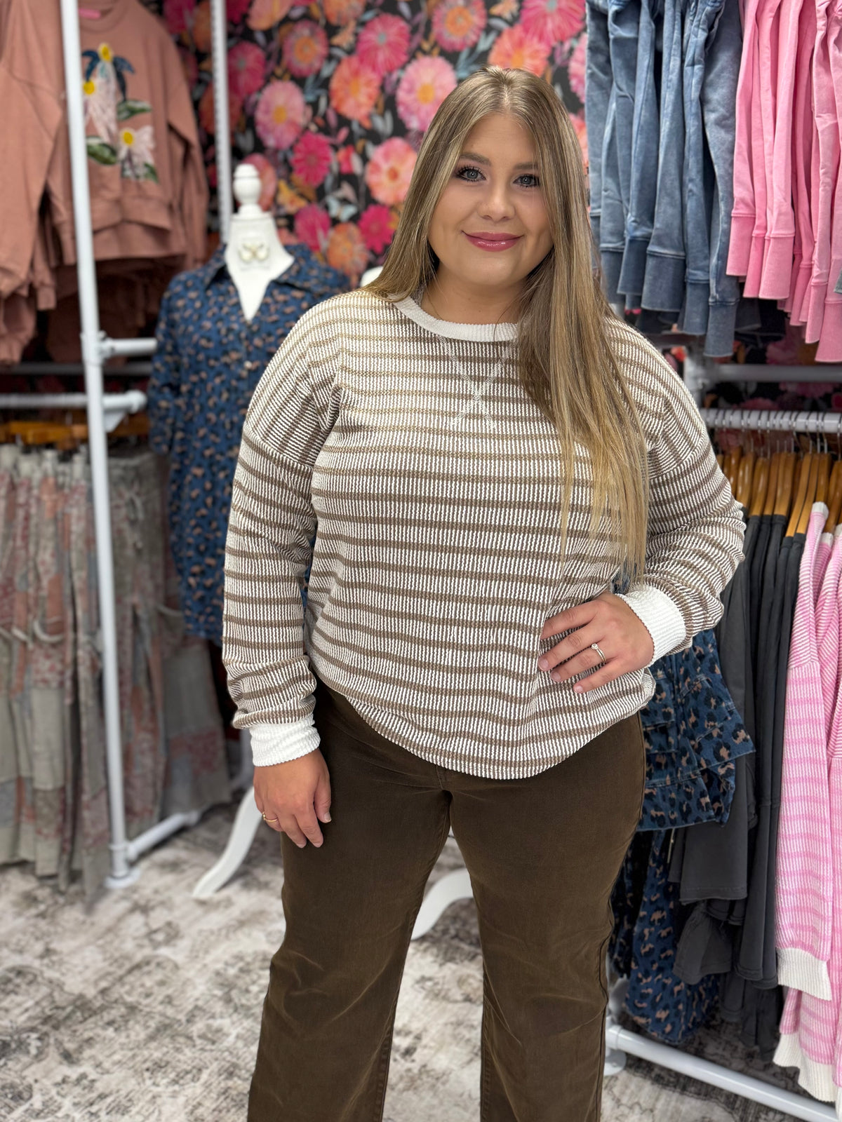 Mocha Raised Rib Top