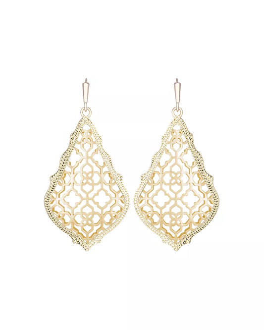 Addie Earring Gold Filigree Metal