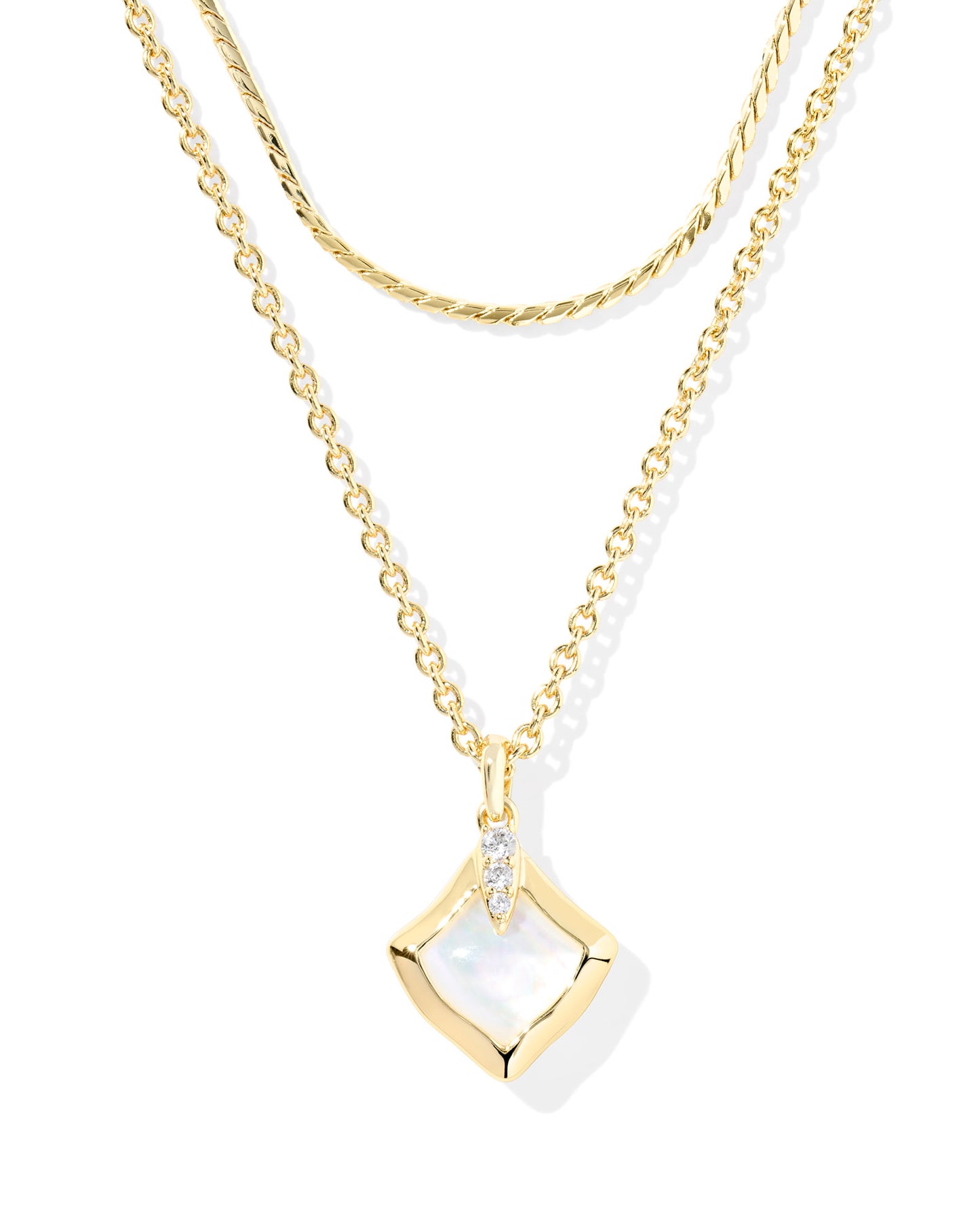 Joelle Multi Strand Necklace Gold Ivory MOP
