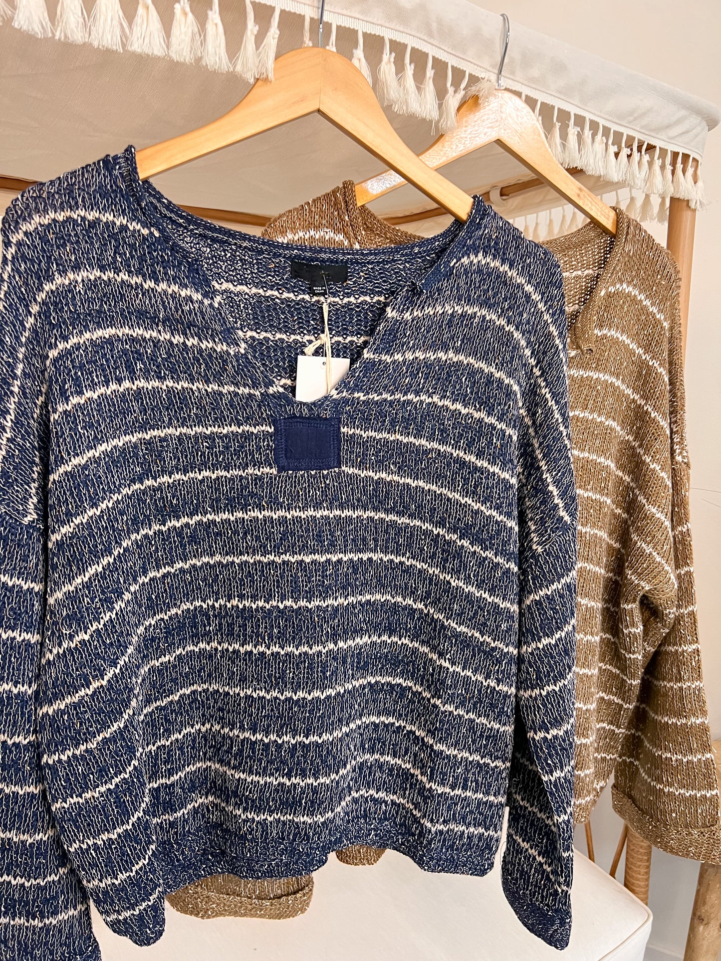 Drop Shoulder Knit Sweater