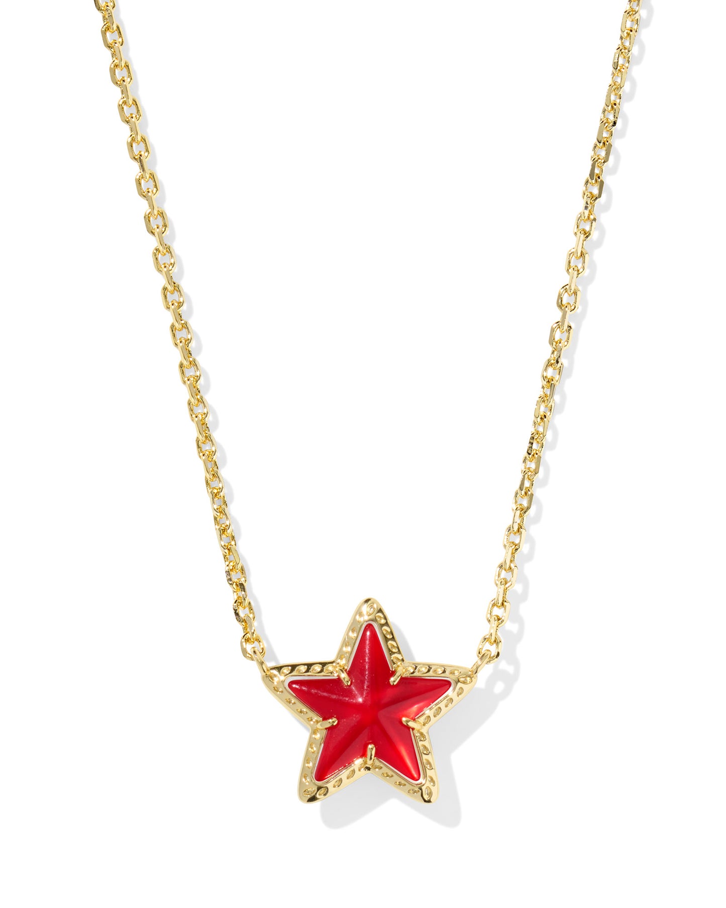 Cassidy Star Necklace Gold Red Illusion