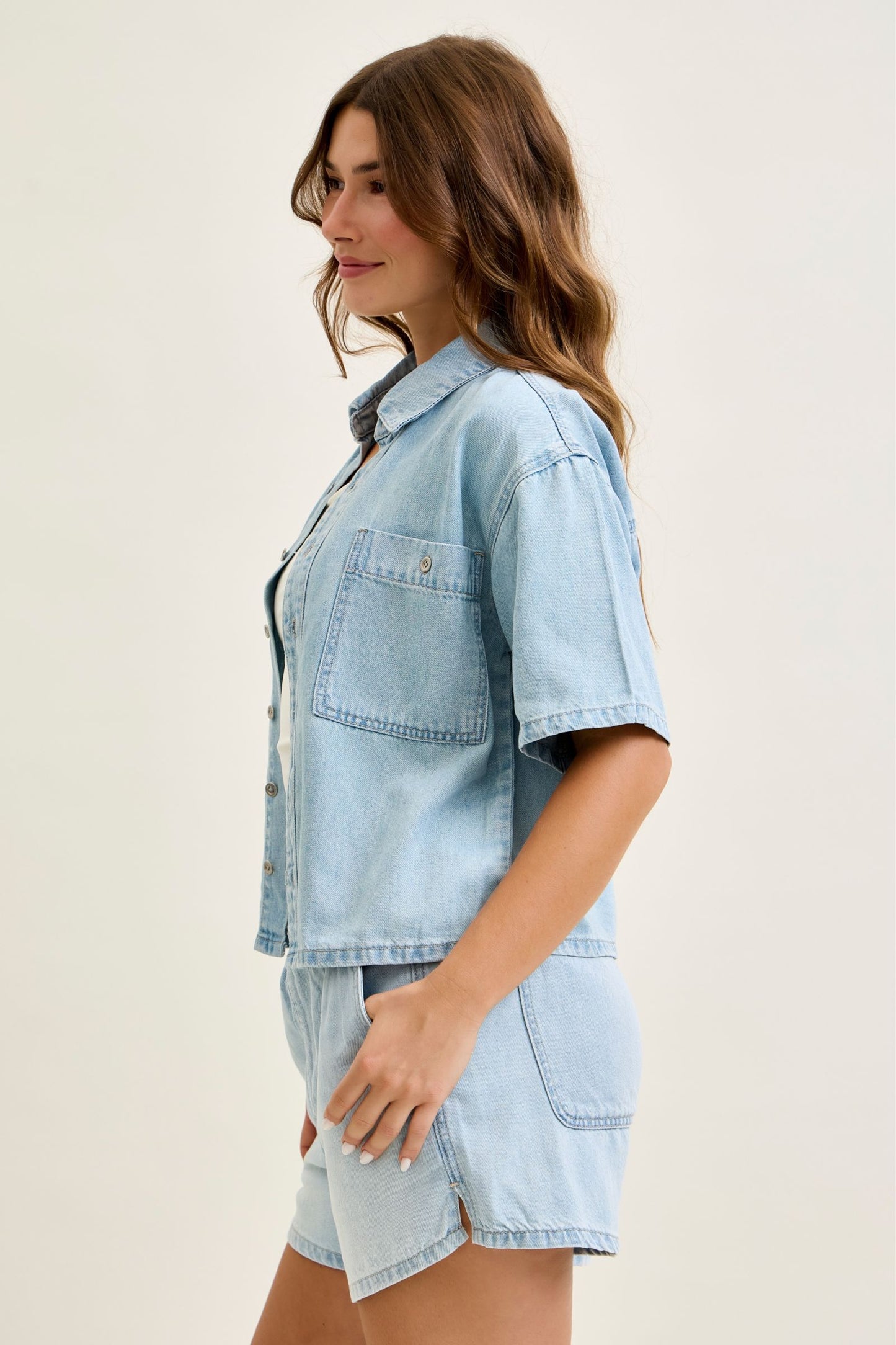 Judy Blue Featherweight Button Up Shirt