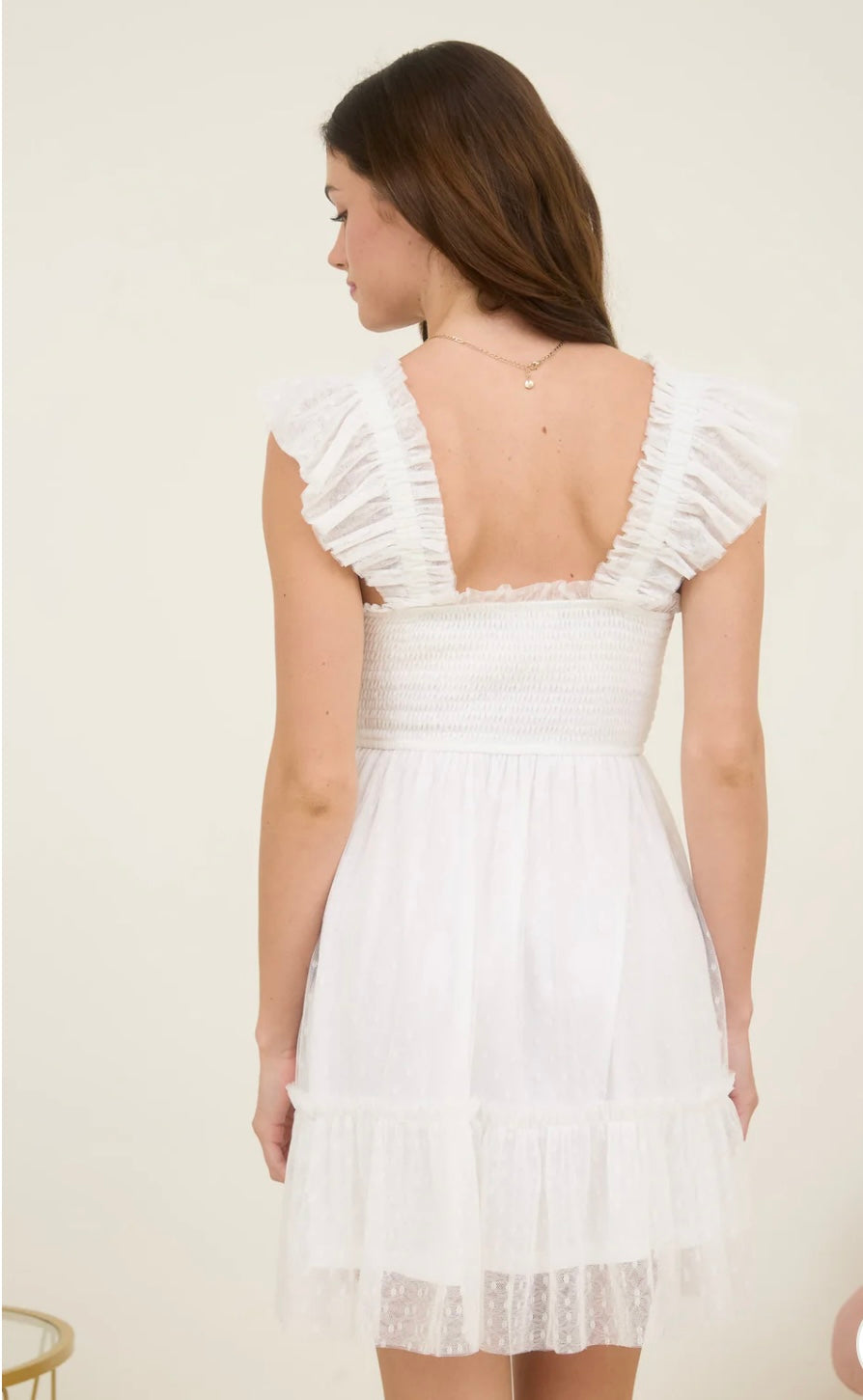 Smocked Ruffle Mini Dress