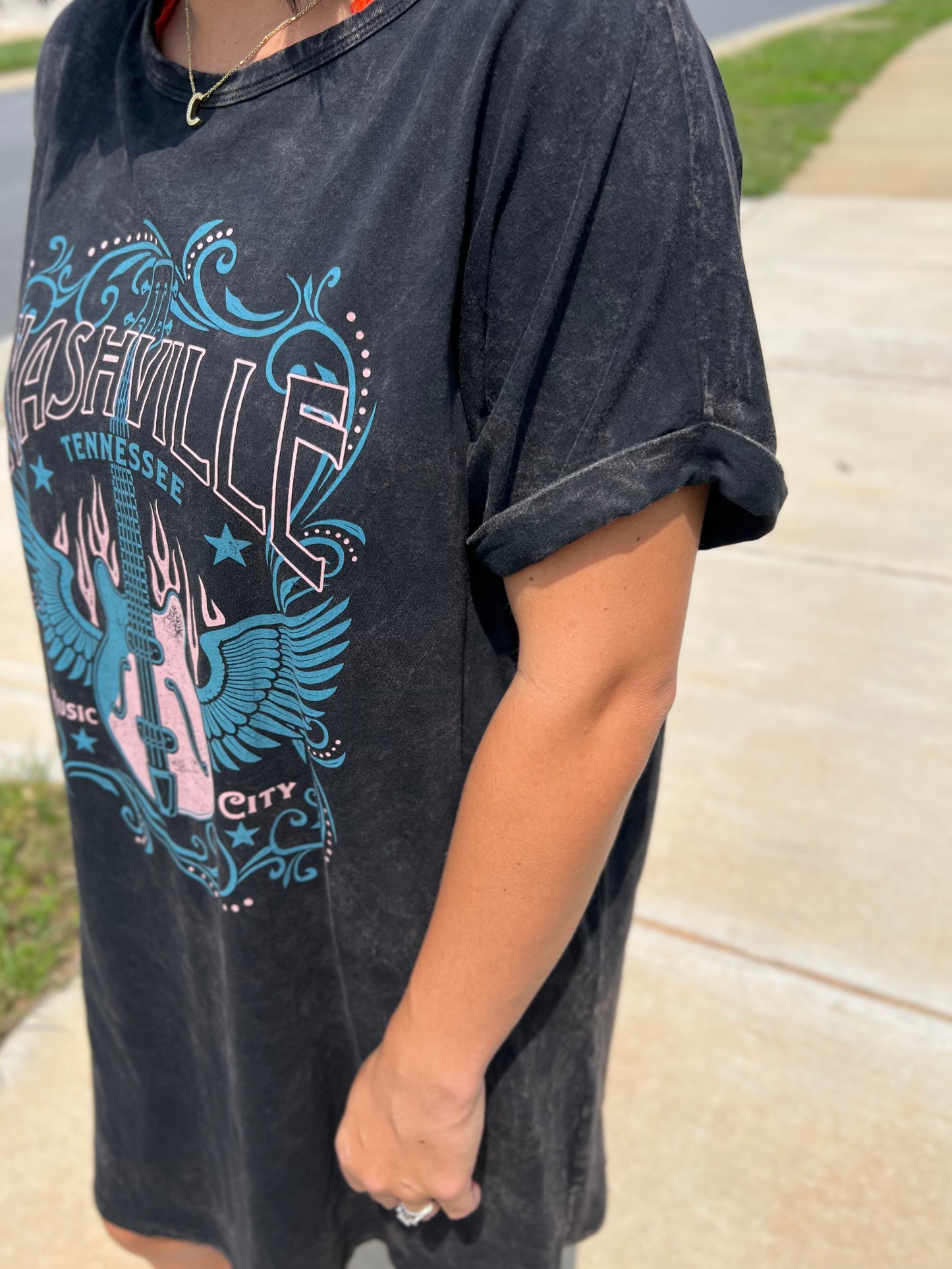 Nashville Music City Graphic Tee Dress