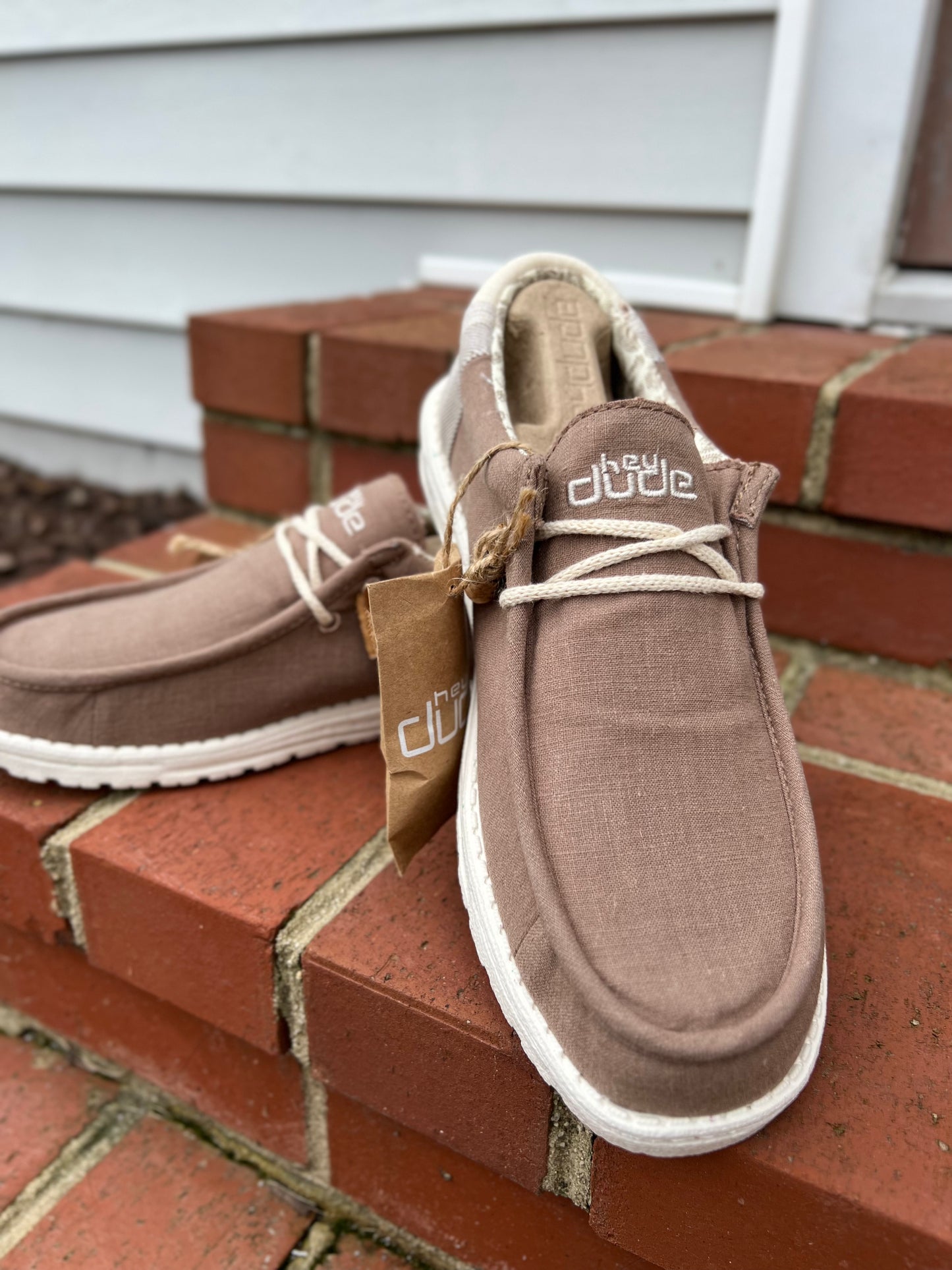 Hey Dude Men's Wally Linen Natural Clay