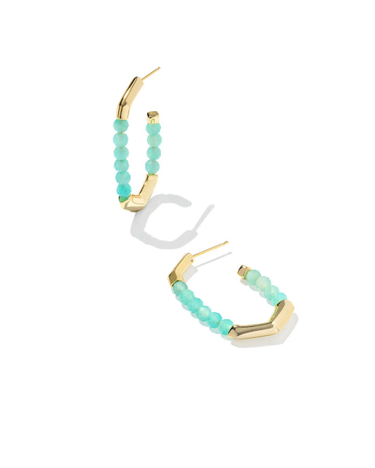Sylvia Hoop Ear Gold Teal Amazonite
