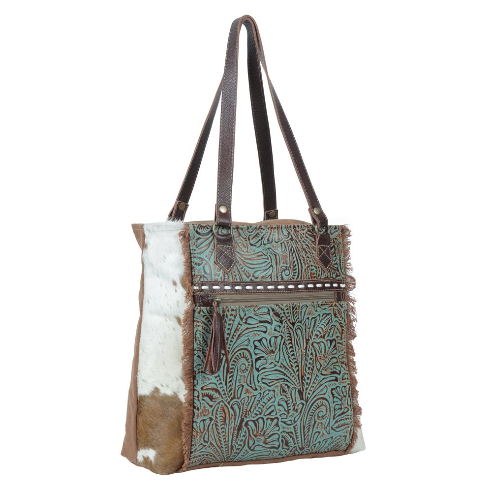 Myra Amethyst Canvas and Hairon Bag