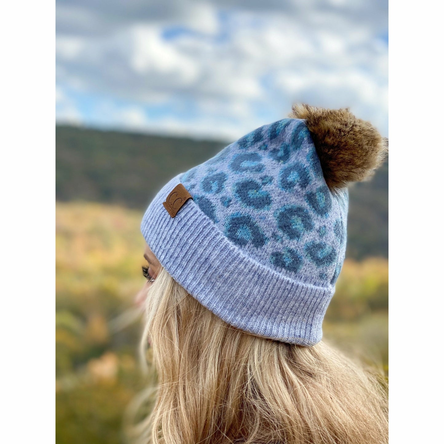 C.C. Leopard Pom Beanie