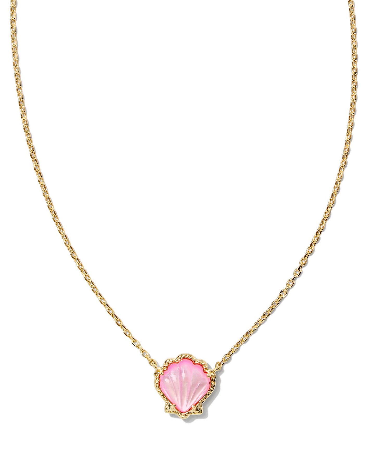 Kendra Scott Brynne Shell Pendant Necklace Gold Blush Mother of Pearl