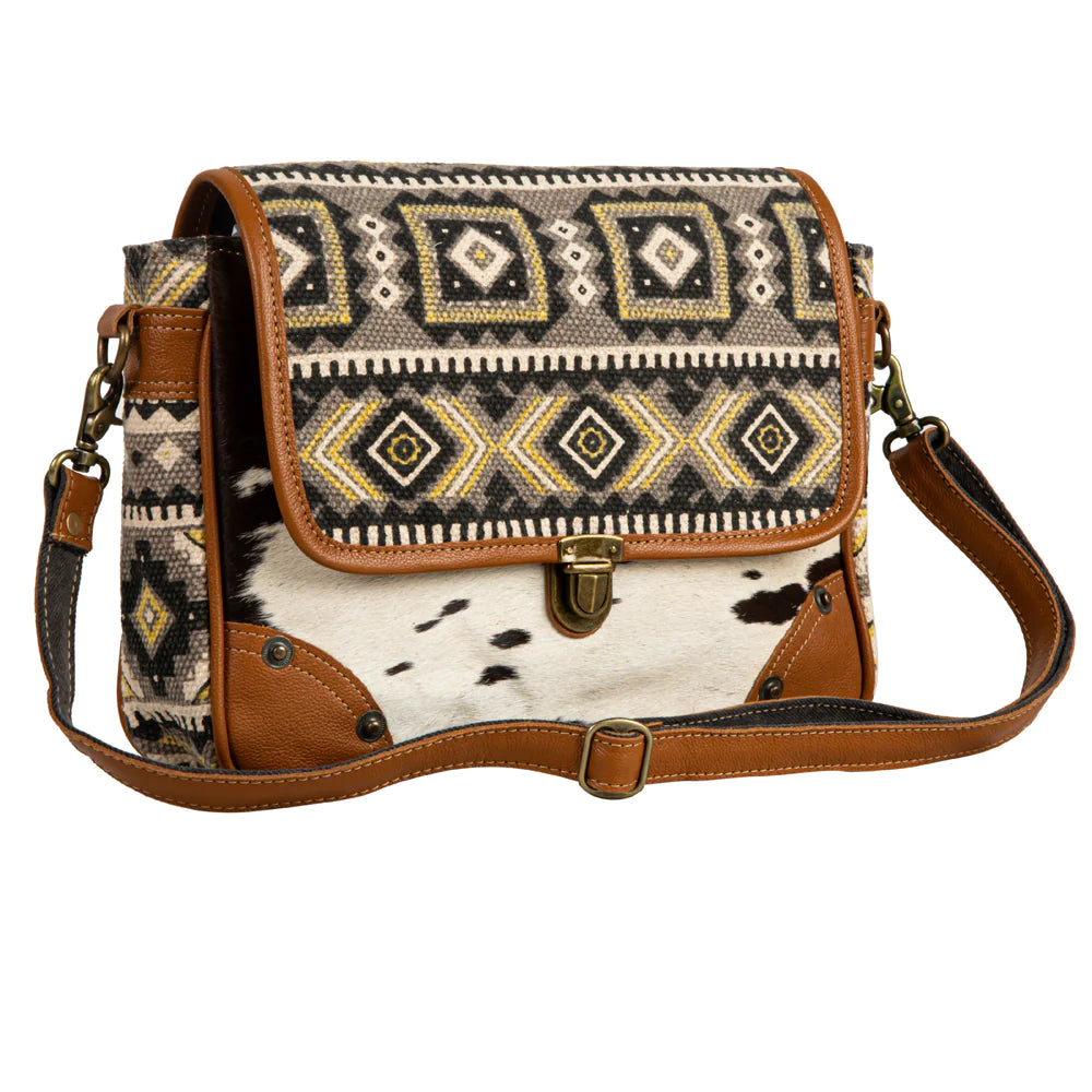 Myra Bison Ridge Messenger Bag With Hair-on Hide
