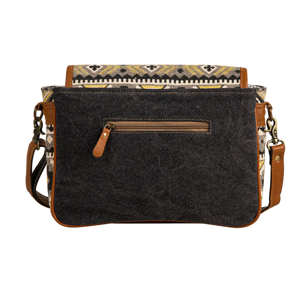 Myra Bison Ridge Messenger Bag With Hair-on Hide