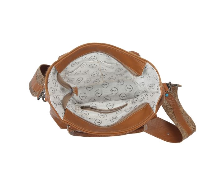 Myra Vintage Cottegecore Leather & Hairon Bag