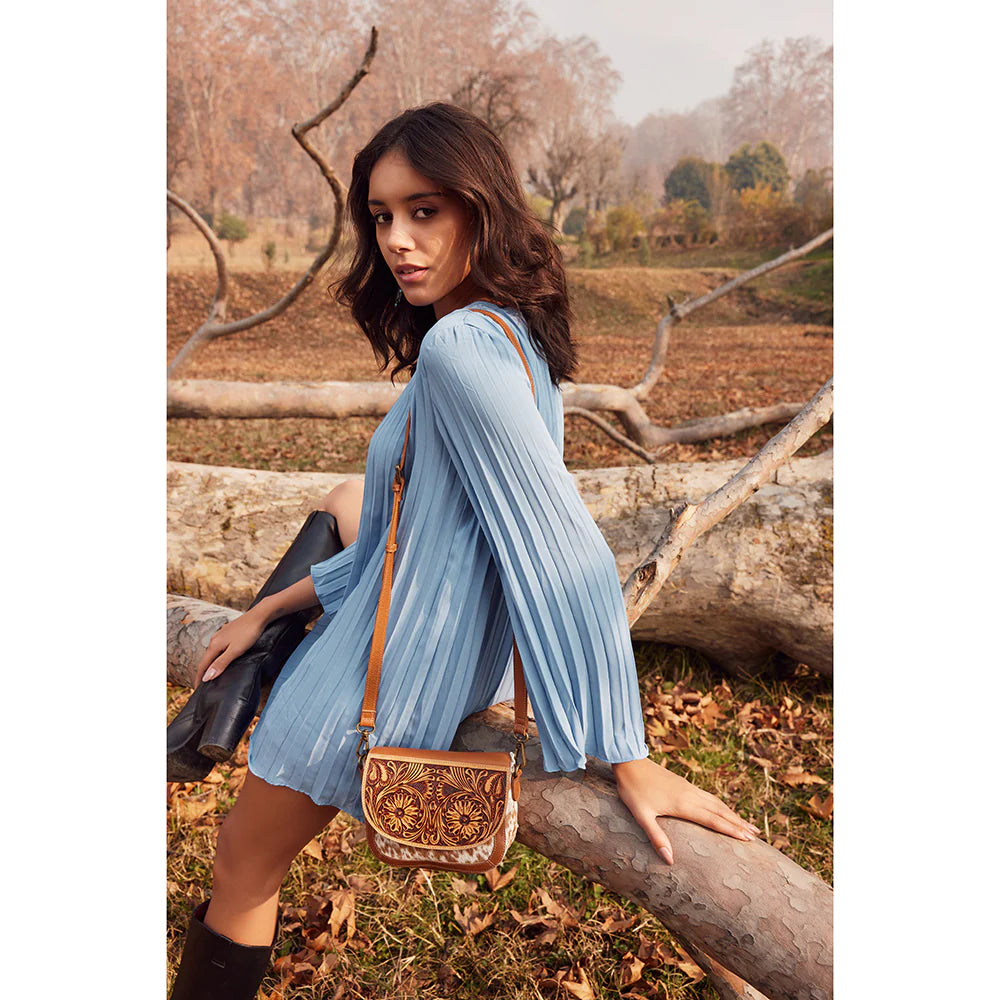 Myra Chaithra Hand-Tooled Bags