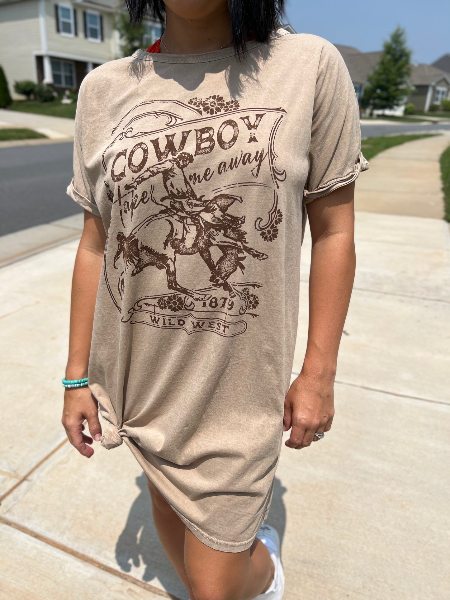 Cowboy Wild West Graphic Tee Dress