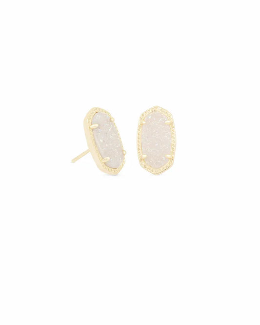 Ellie Earrings Gold Iridescent Drusy