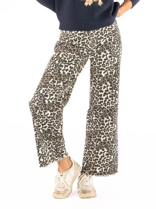 Leopard Print Straight Leg Jeans