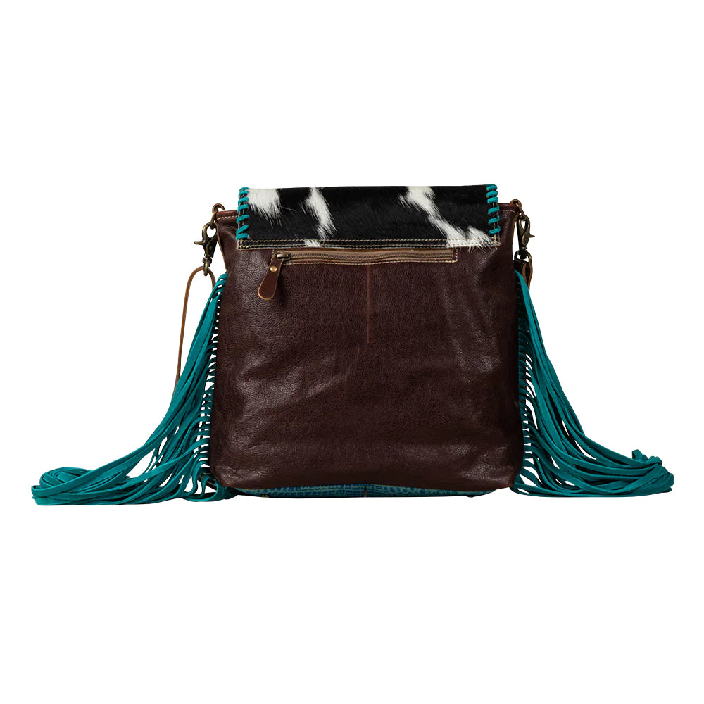 Myra Range Rider Fringed Leather & Hairon Bag