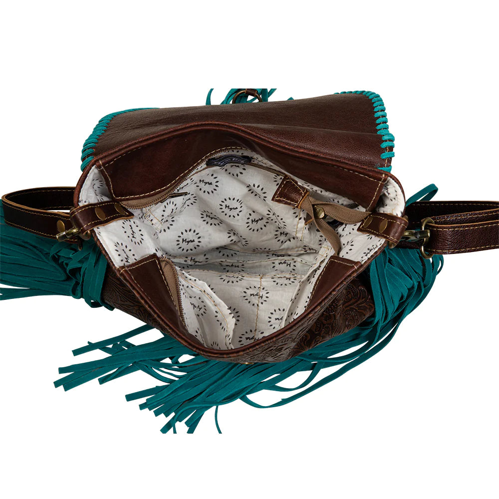 Myra Range Rider Fringed Leather & Hairon Bag