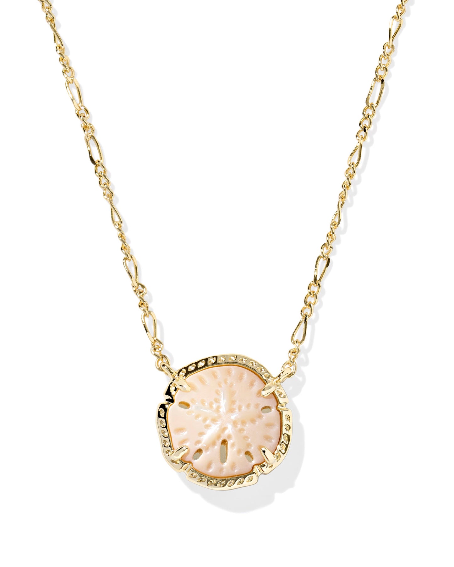 Kendra Scott Sand Dollar Pendant Necklace Gold Natural Mother of Pearl