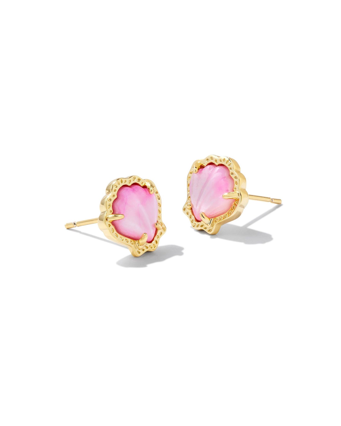 Kendra Scott Brynne Shell Stud Earrings Gold Blush Mother of Pearl