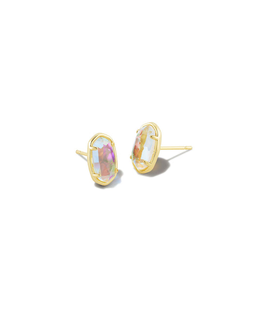 Grayson Stud Earring Gold Glass