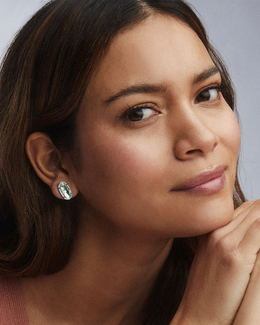 Kendra Scott Ellie Earring Rhodium Dichroic Glass