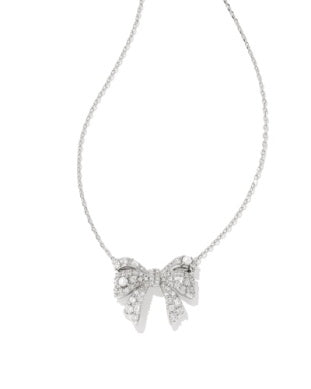 Kendra Scott Krista Bow Necklace Rhodium White Mix