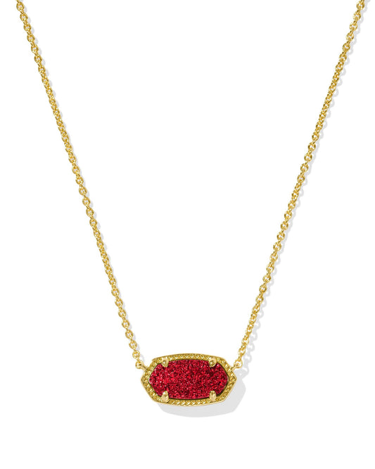 Elisa Necklace Gold Bright Red Drusy