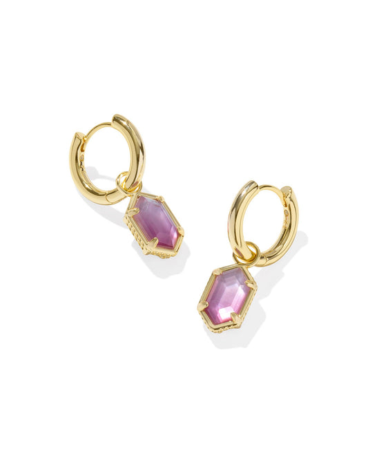 Kendra Scott Hallie Huggie Hoops Purple Watercolor