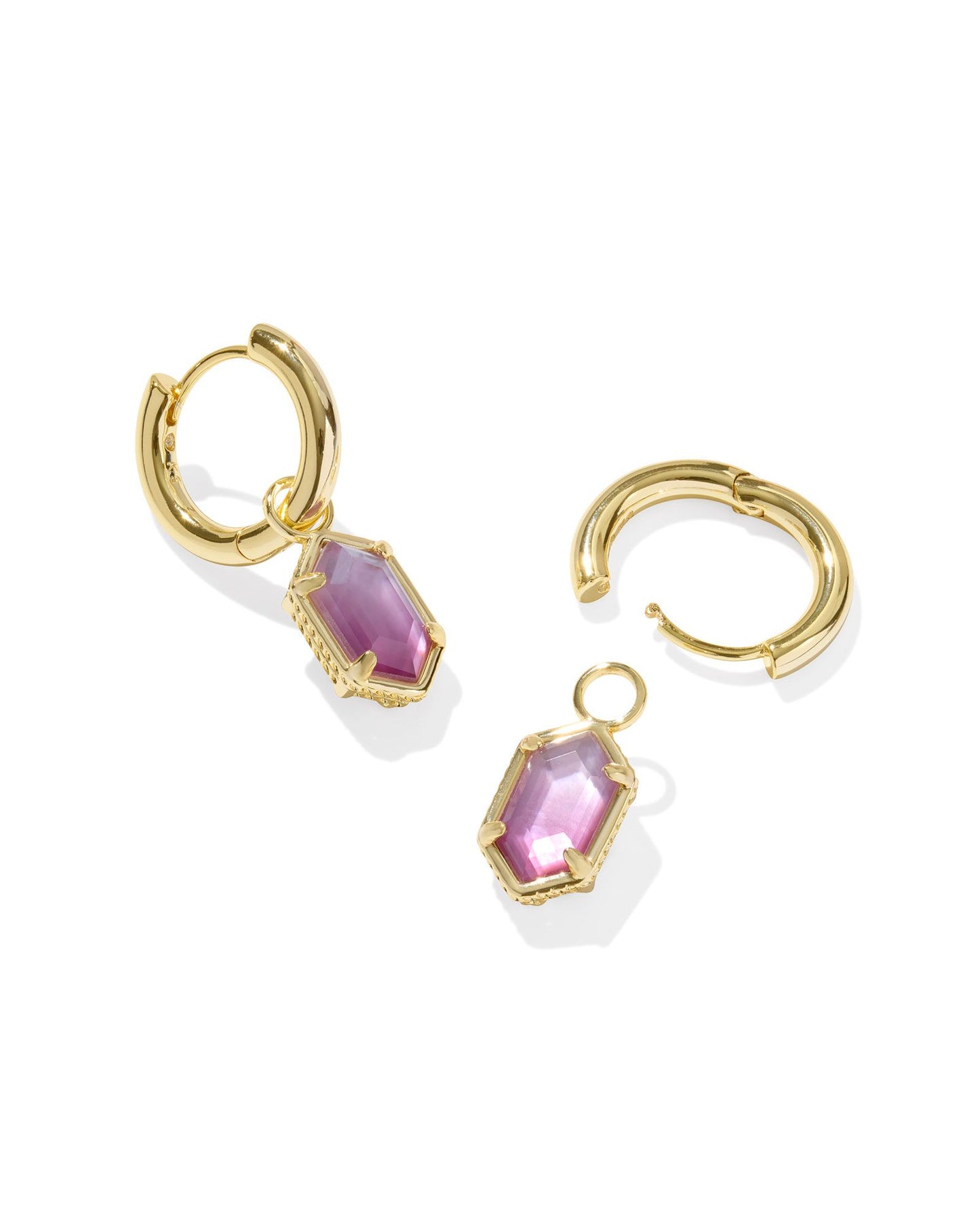 Kendra Scott Hallie Huggie Hoops Purple Watercolor
