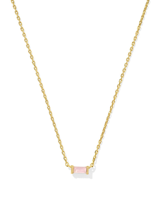Kendra Scott Juliette Pendant Necklace Gold Rose Quartz