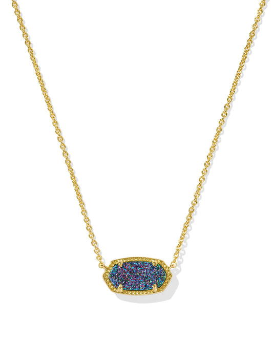 Elisa Necklace Gold Multi Drusy