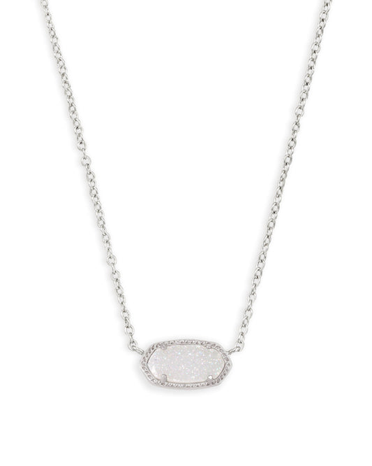 Kendra Scott Elisa Necklace Rhodium Iridescent Drusy