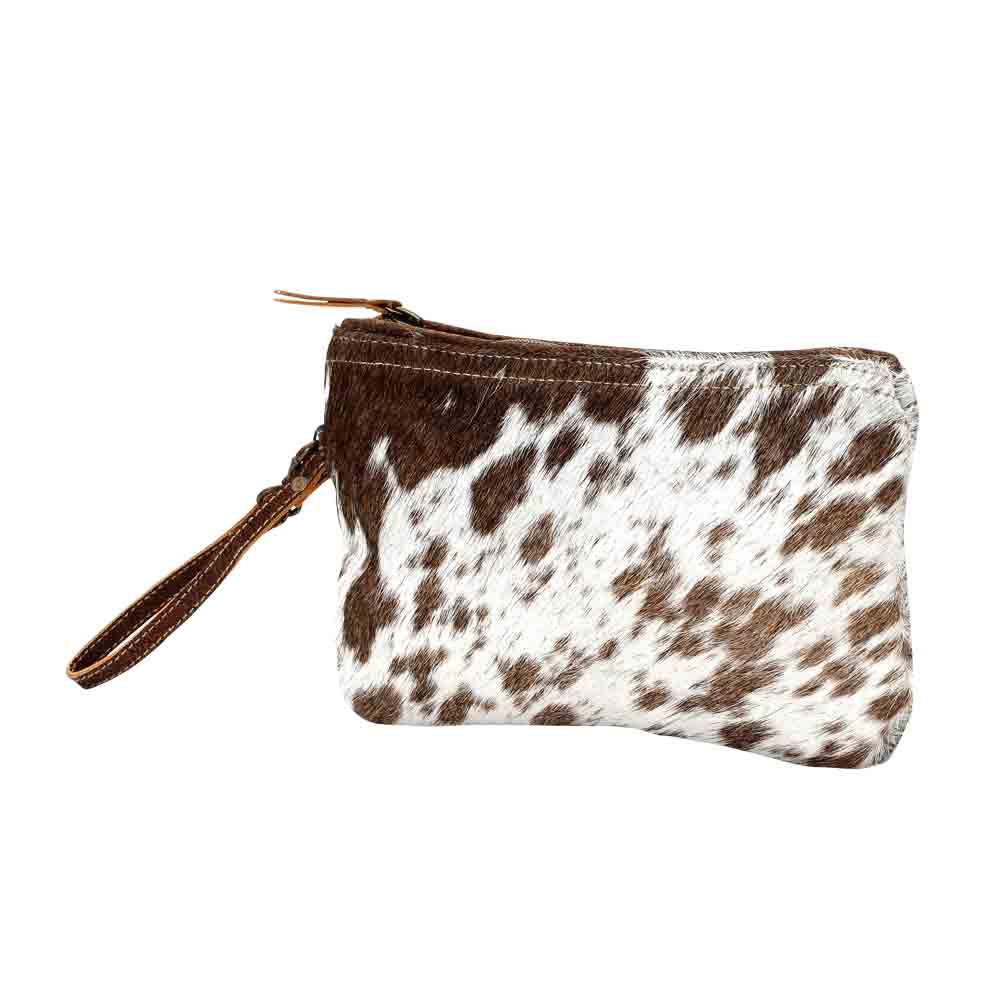 Myra White & Brown Hairon Pouch