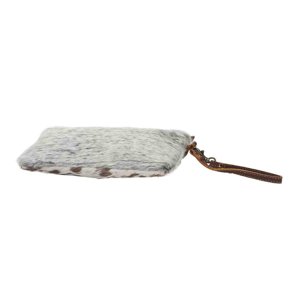 Myra White & Brown Hairon Pouch