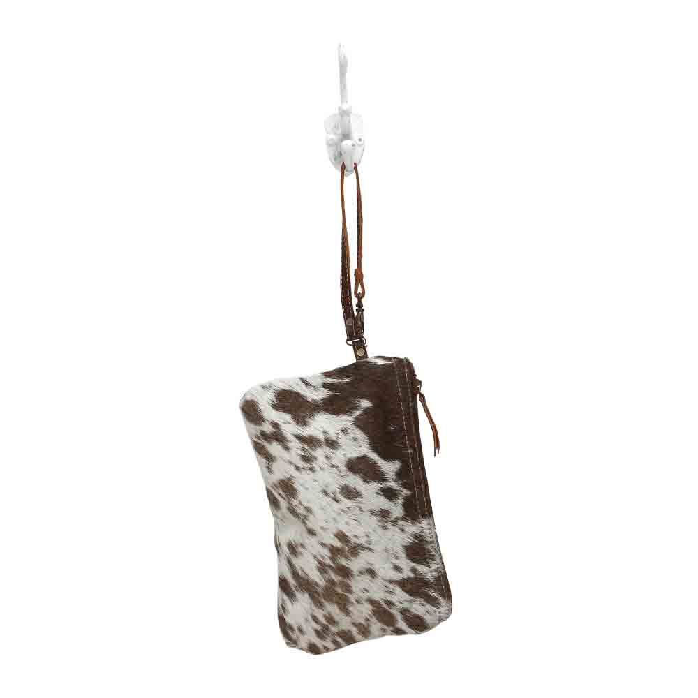 Myra White & Brown Hairon Pouch
