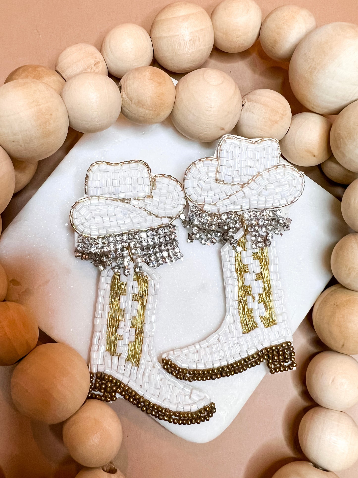 Cowgirl Dangle Beaded Earrings