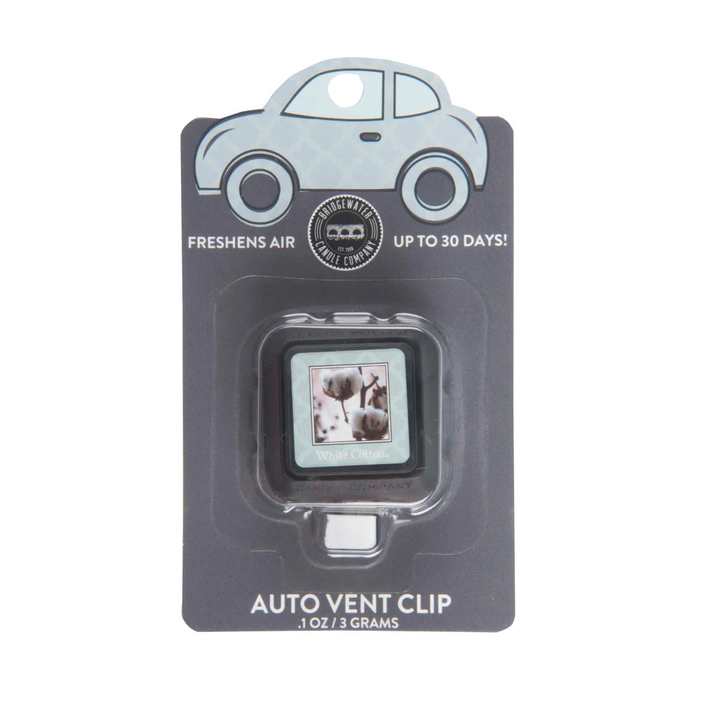 White Cotton Auto Vent Clip