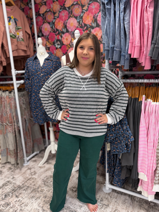 Green Raised Rib Top