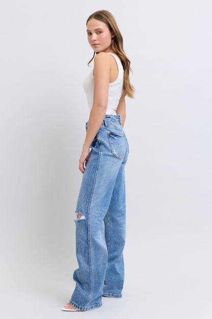 Judy Blue High Waist Rigid Criss-Cross Dad Jean