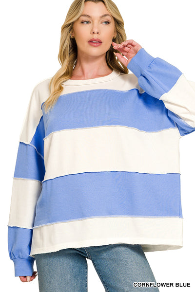 French Terry Colorblock Long Sleeve Top