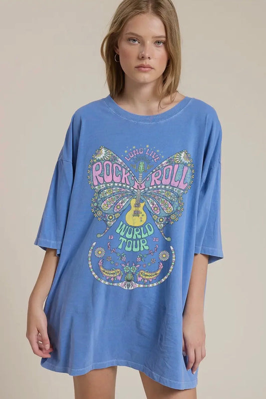 Rock N Roll Butterfly Graphic Tee